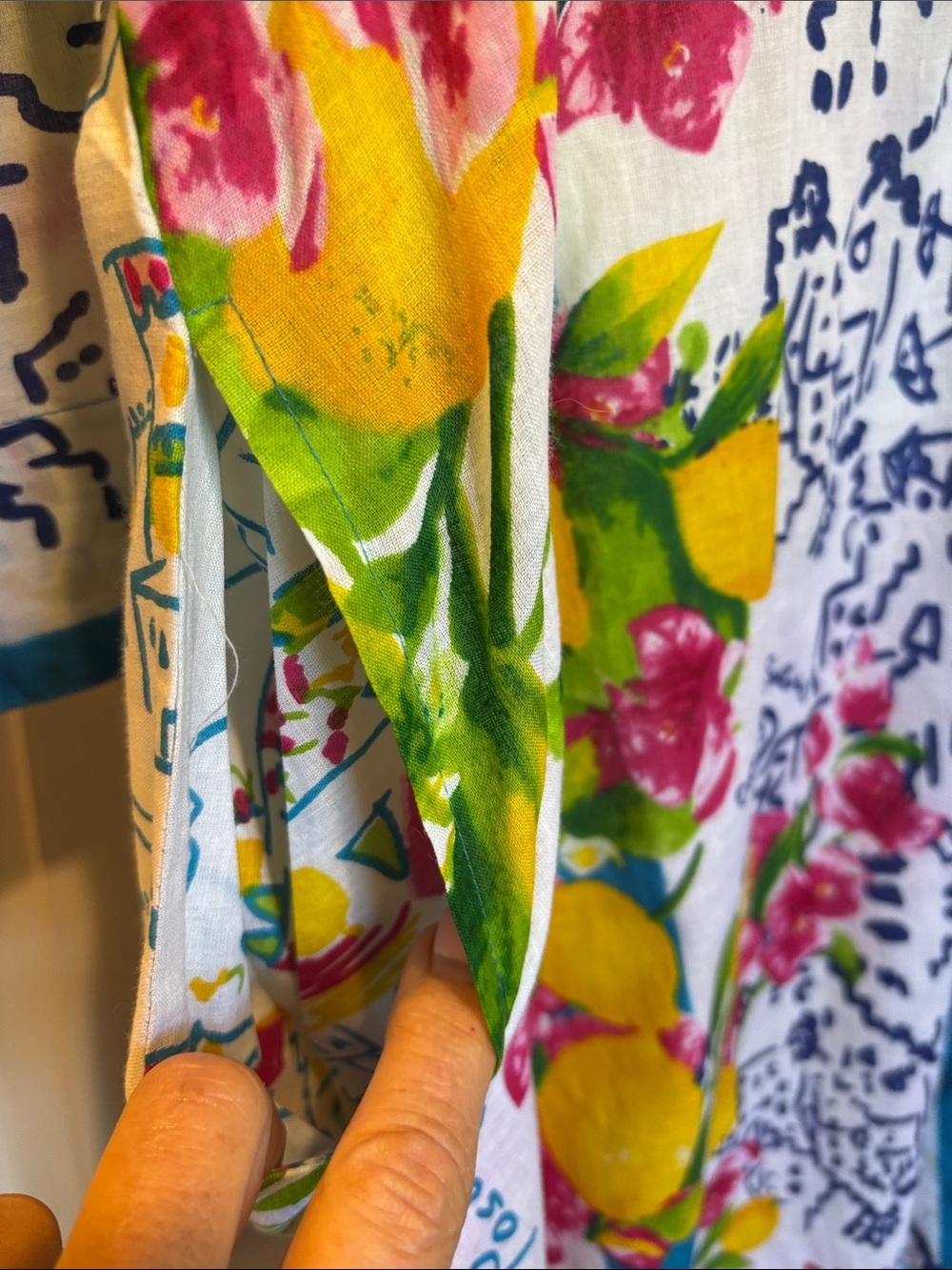ANTICA SARTORIA NWTS MULTICOLORED COTTON BUTTON DOWN DRESS WITH POCKETS ONE SIZE - Picture 7 of 10